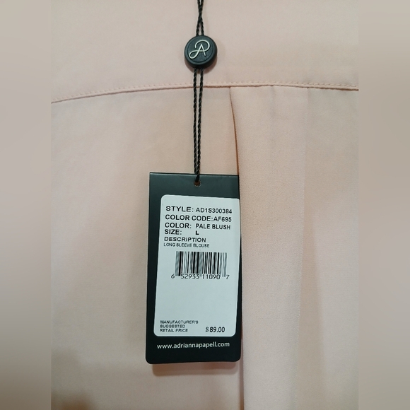 Adrianna Papell Pink Blouse Large New - Picture 3 of 3